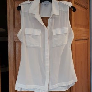 Bebe silk white shirt blouse size S.